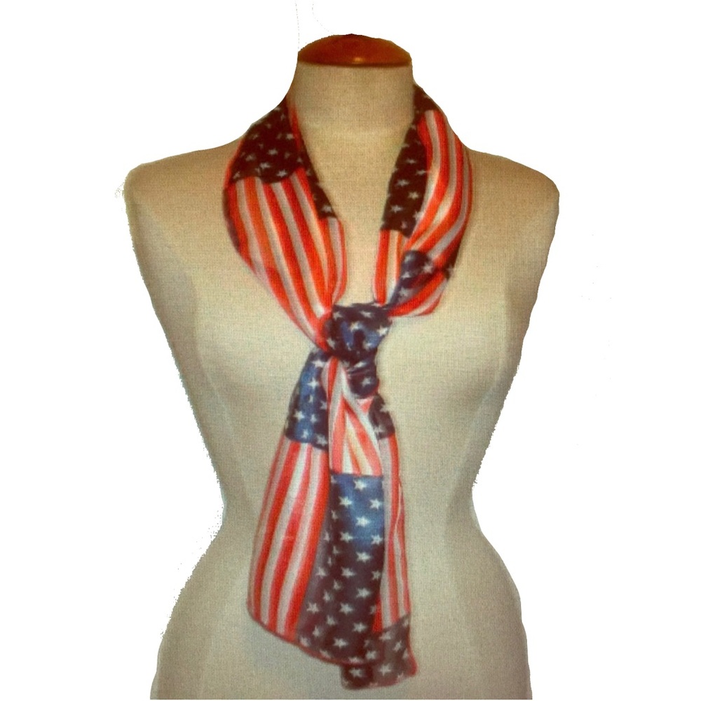 Patriotic flag scarf  - oblong